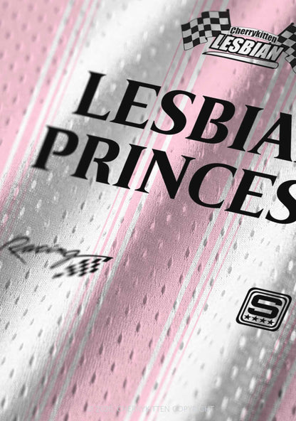 Pale Pink Lesbian Princess Pride Y2K Sport Jersey Tank Cherrykitten