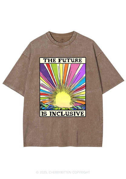 The Future Is Inclusive Pride Y2K Shirts Washed Tee Cherrykitten