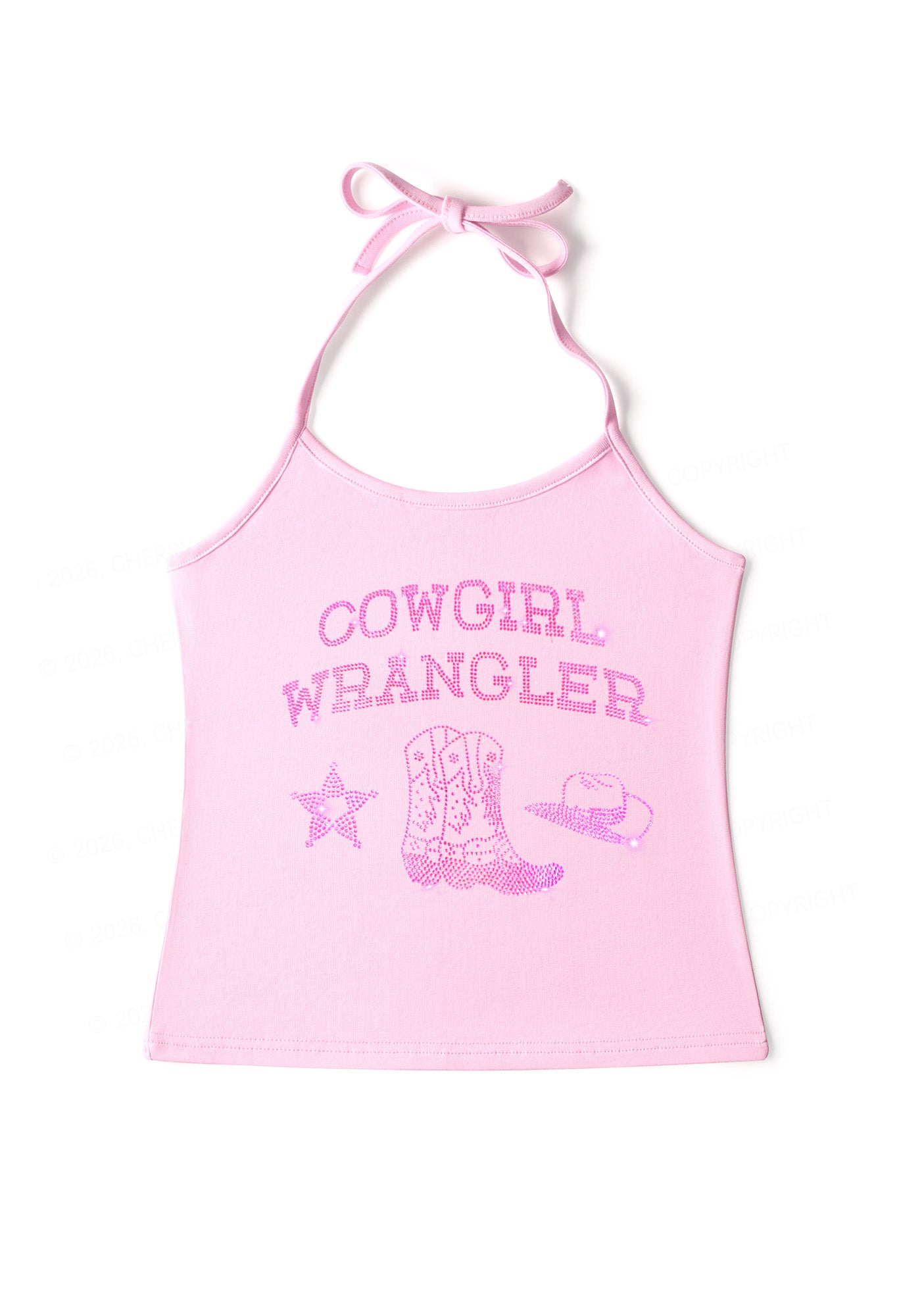 Rhinestone Cowgirl Wrangler Boots Pride Y2K Halter Neck Cami Cherrykitten