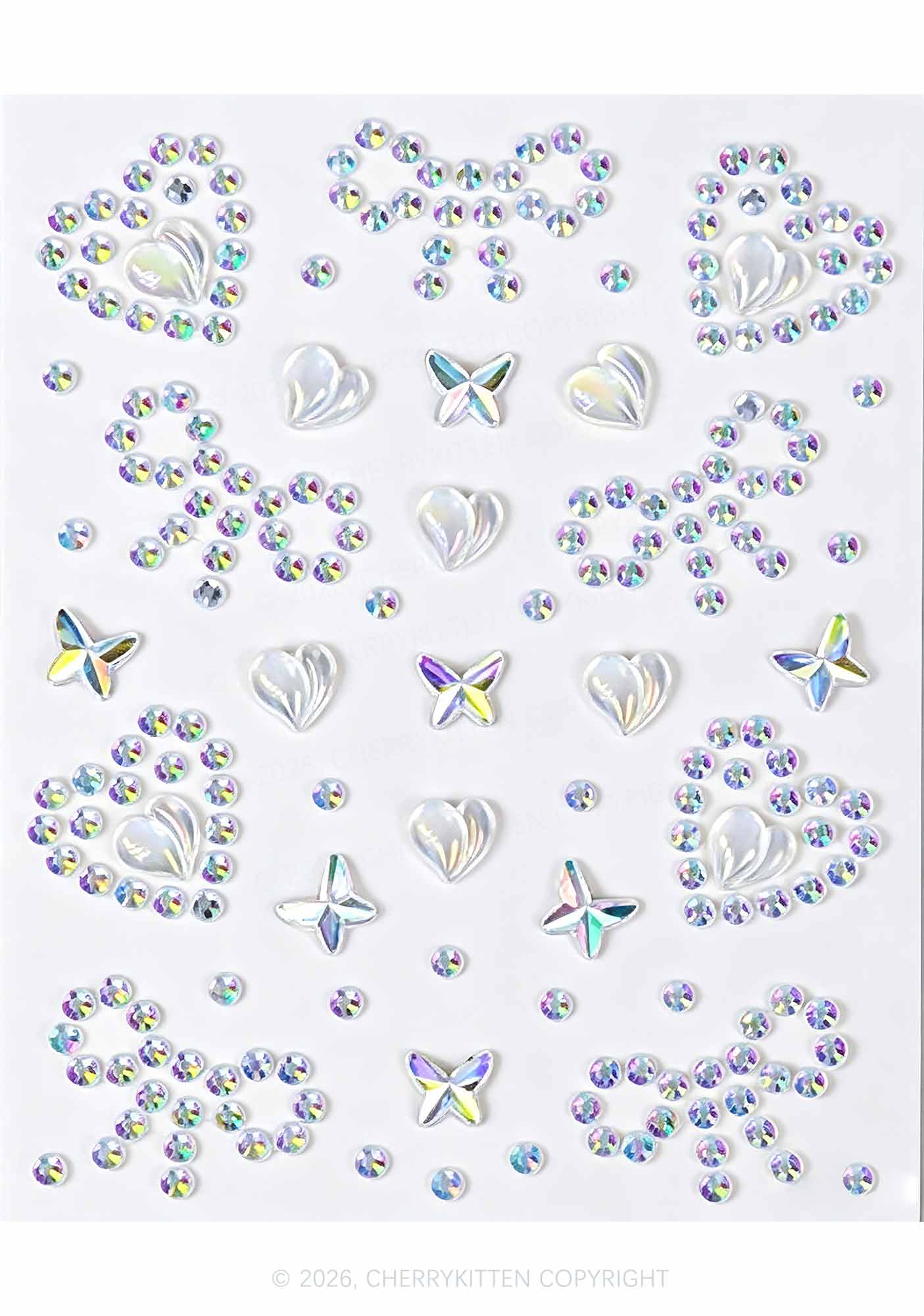 1pc Star Moon Rhinestone Y2K Face Sticker Cherrykitten