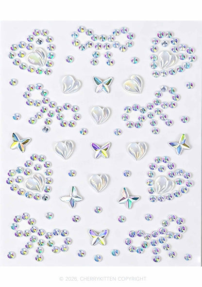 1pc Star Moon Rhinestone Y2K Face Sticker Cherrykitten