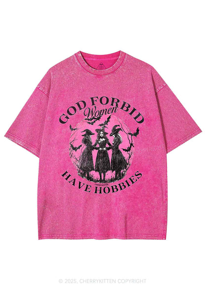Halloween God Forbid Women Hobbies Y2K Shirts Washed Tee Cherrykitten