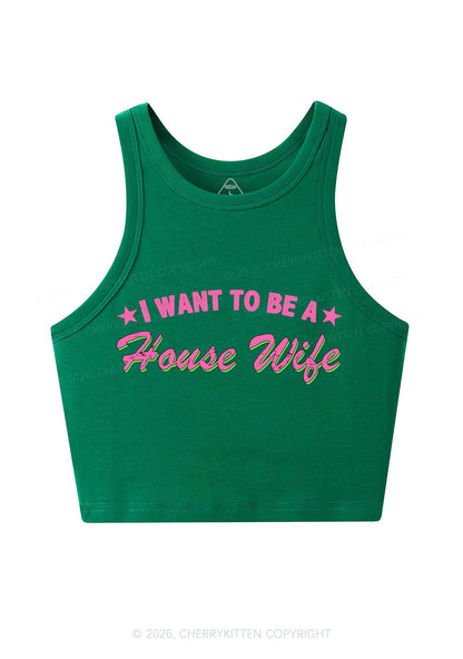 I Want To Be House Wife Y2K Crop Tank Top Cherrykitten