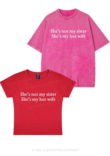 Shes Not My Sister Y2K Valentine's Day Couple Shirt Cherrykitten