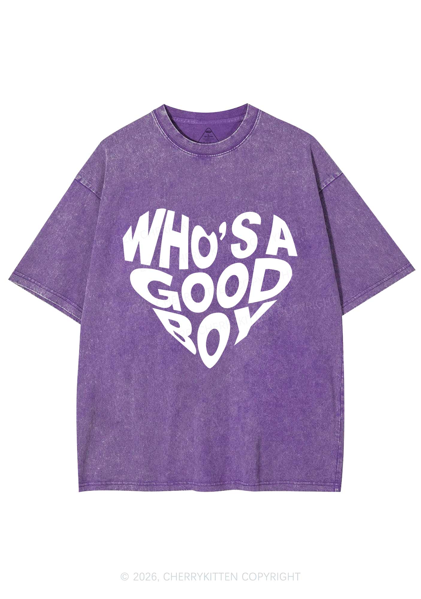 Whos A Good Boy Valentine's Day Y2K Shirts Washed Tee Cherrykitten