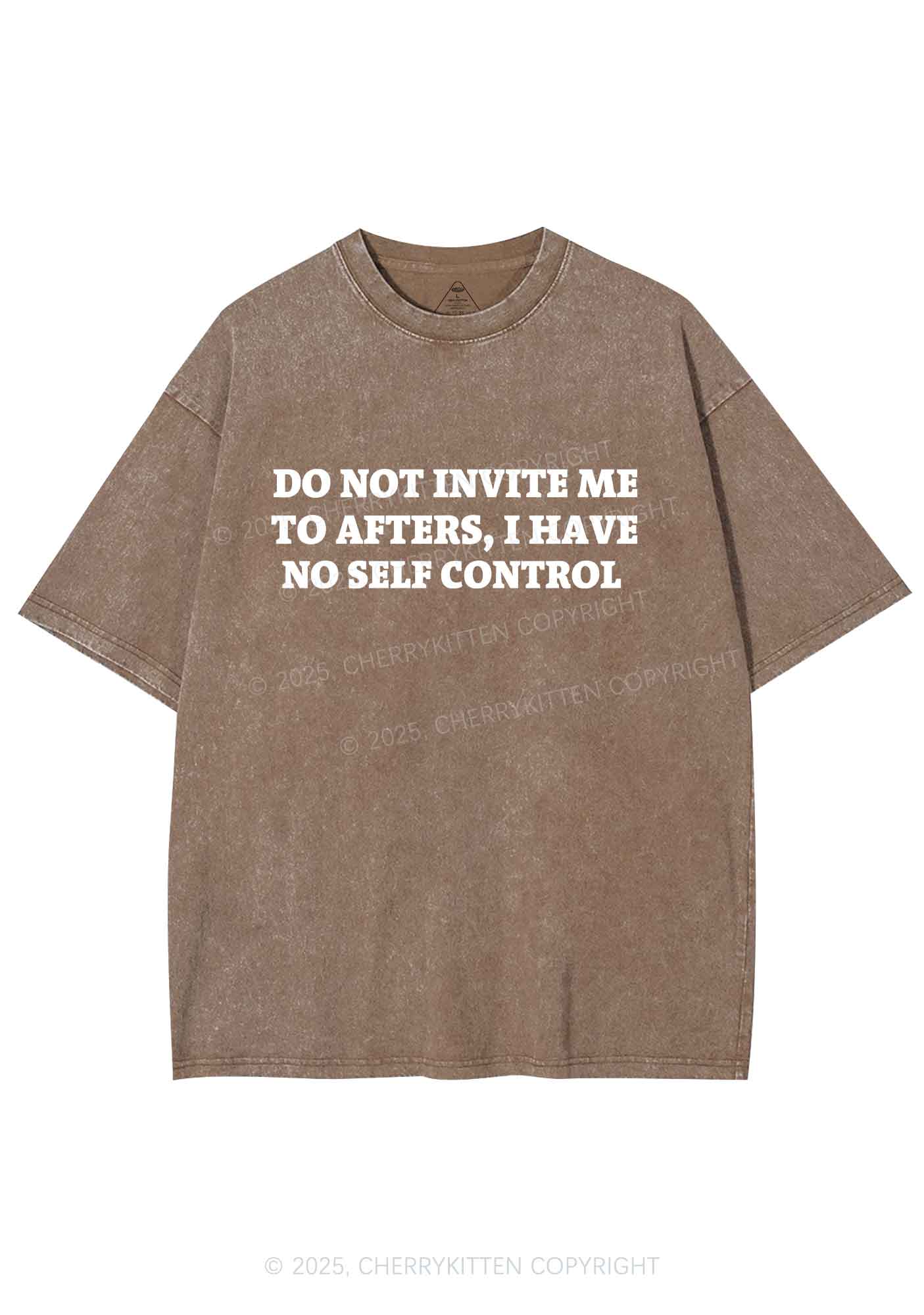 No Self Control Y2K Shirts Washed Tee Cherrykitten