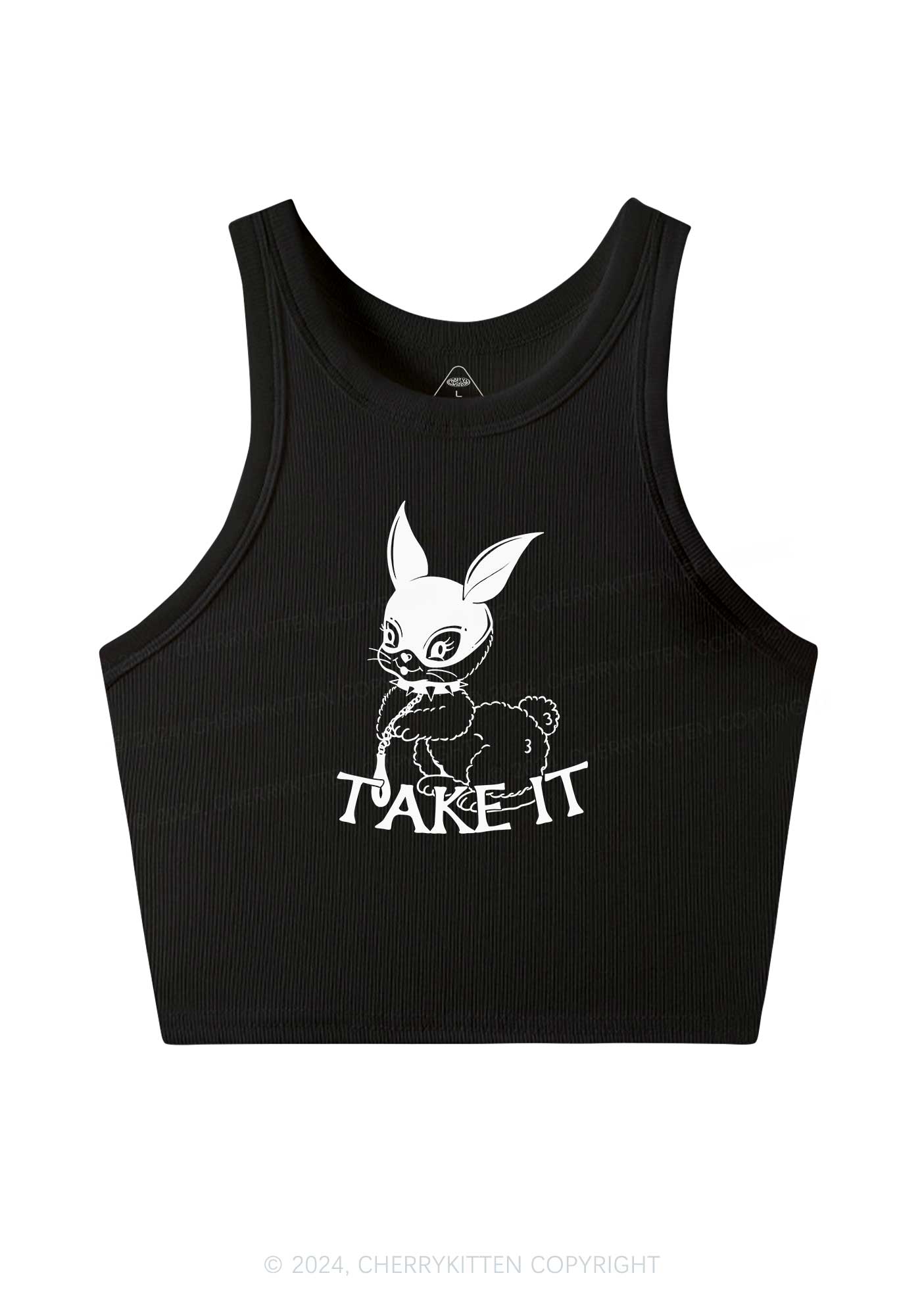 Take It Bunny Y2K Crop Tank Top Cherrykitten