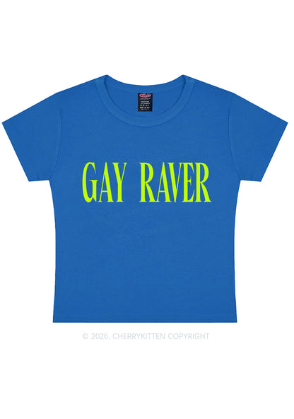Gay Raver Pride Y2K Baby Tee Cherrykitten