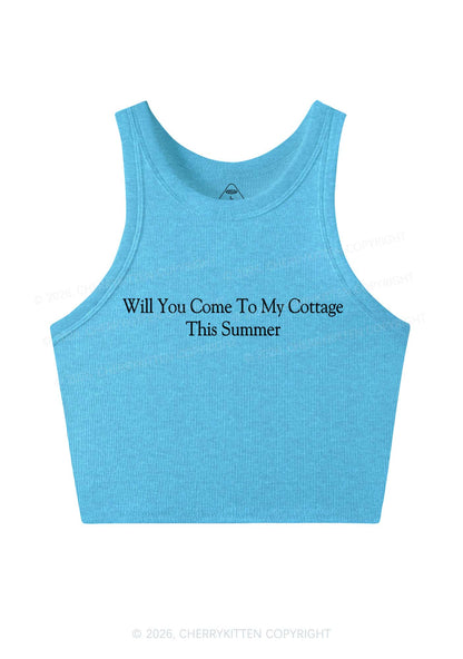 Will You Come To My Cottage HR Y2K Crop Tank Top Cherrykitten