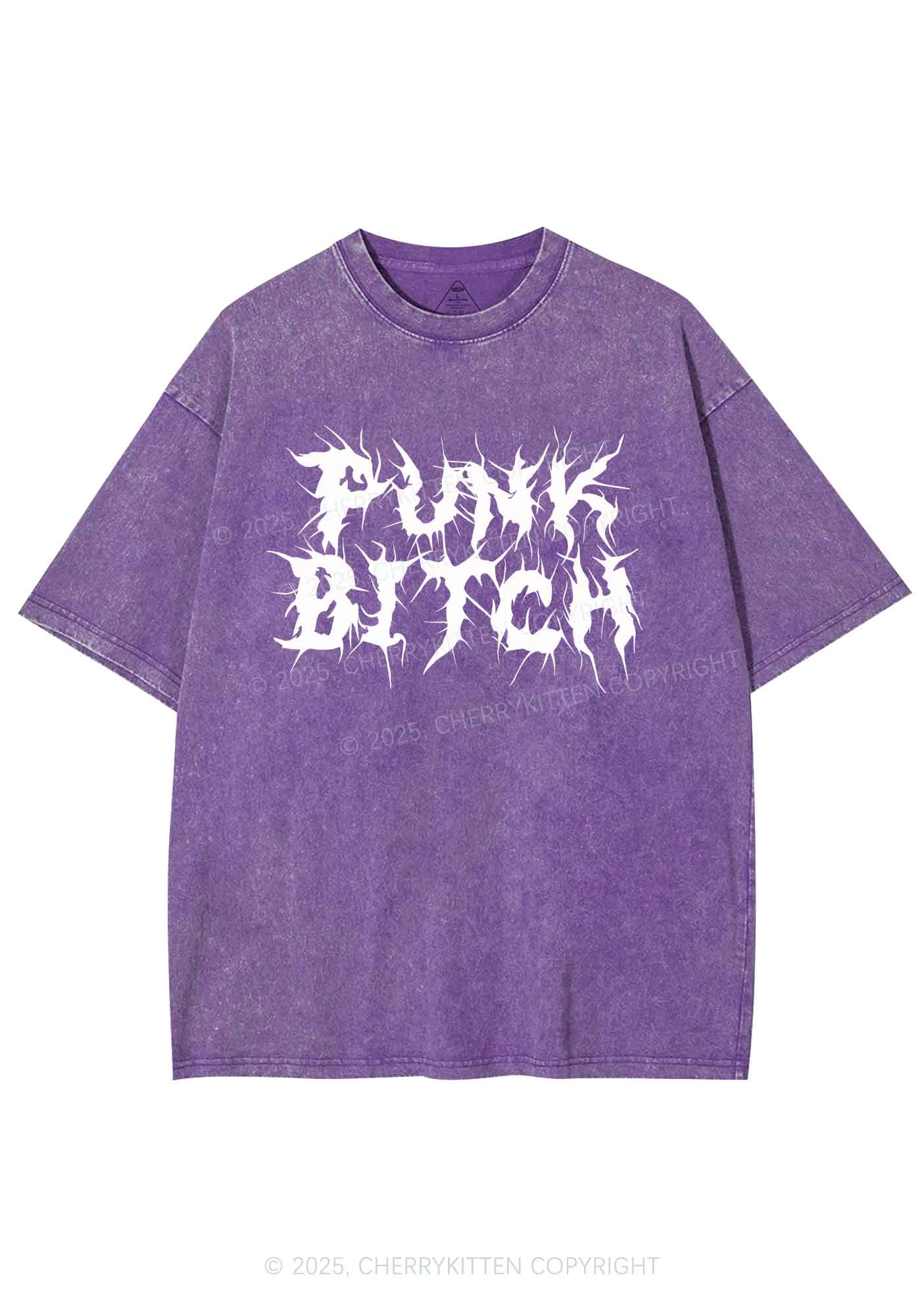 Punk Bxxch Y2K Shirts Washed Tee Cherrykitten