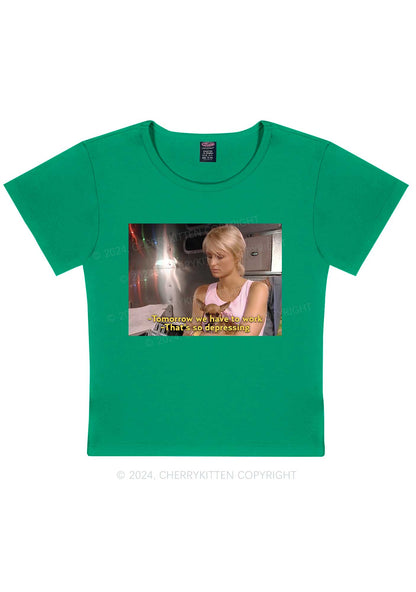 We Have To Work Y2K Baby Tee Cherrykitten