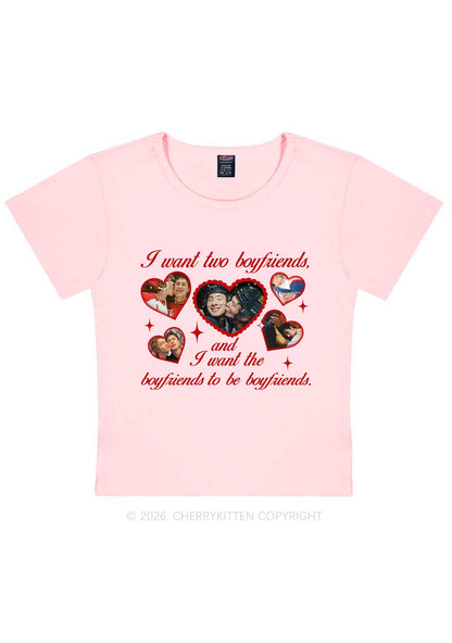 I Want Two Boyfriends HR Y2K Baby Tee Cherrykitten