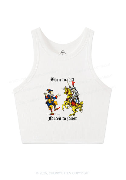 Born to Jest Forced to Joust Y2K Crop Tank Top Cherrykitten