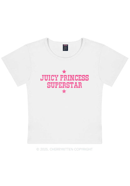 Juicy Princess Superstar Y2K Baby Tee Cherrykitten