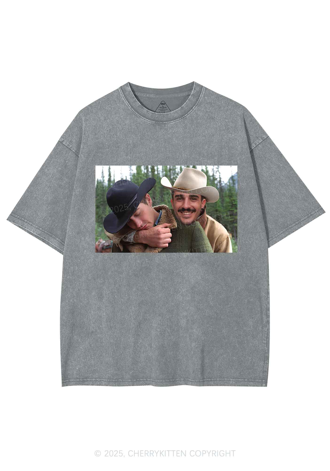 Custom Gay Cowboy Pride Y2K Shirts Washed Tee Cherrykitten