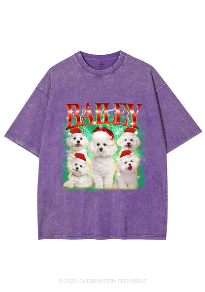 Custom Christmas Puppy Y2K Shirts Washed Tee Cherrykitten