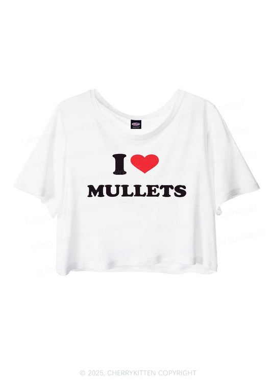 I Love Mullets Y2K Sheer Crop Tee Cherrykitten