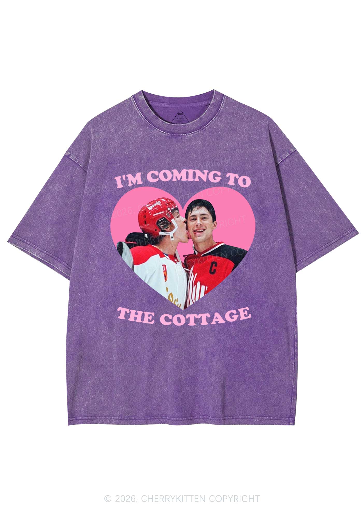 Coming To Cottage HR Y2K Shirts Washed Tee Cherrykitten