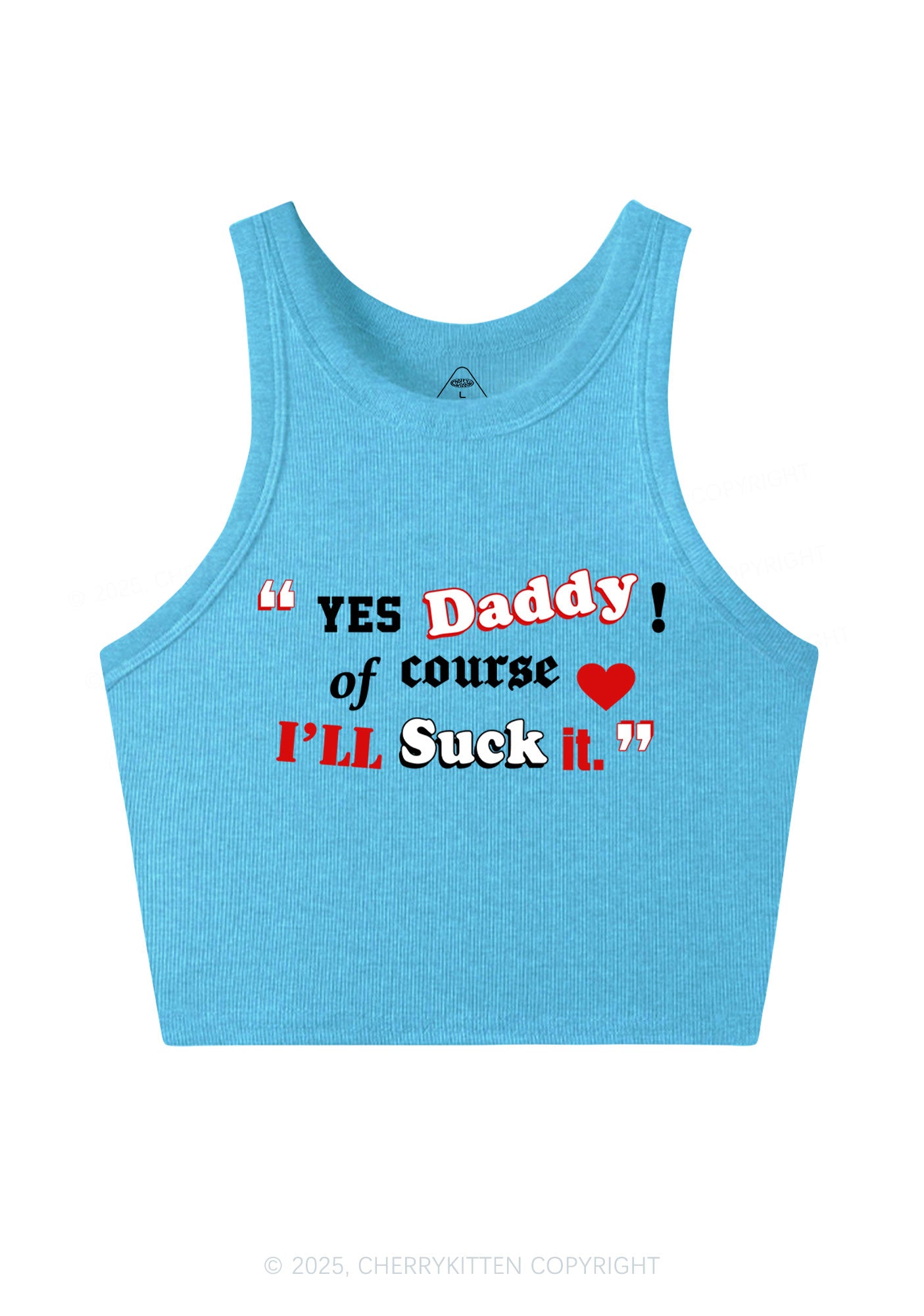 Daddy Suck It Y2K Crop Tank Top Cherrykitten