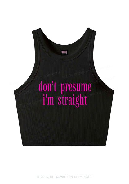 Dont Presume Im Straight Pride Y2K Crop Tank Top Cherrykitten