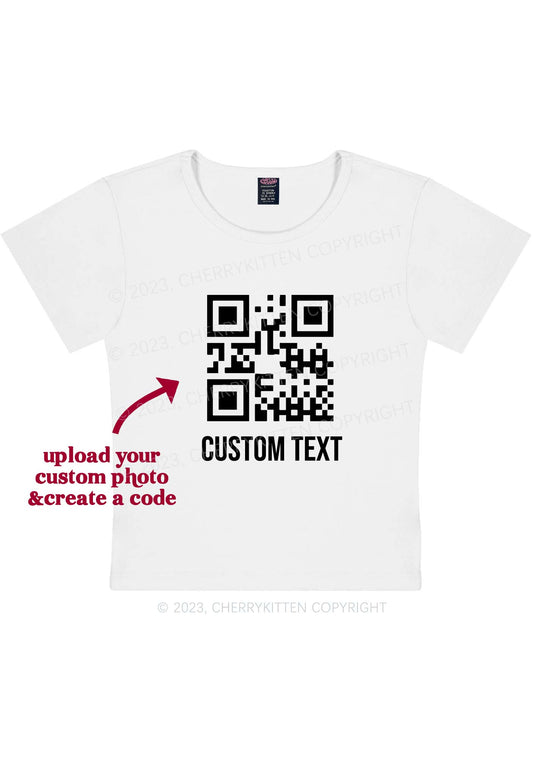 Custom Text QR Code Y2K Baby Tee Cherrykitten