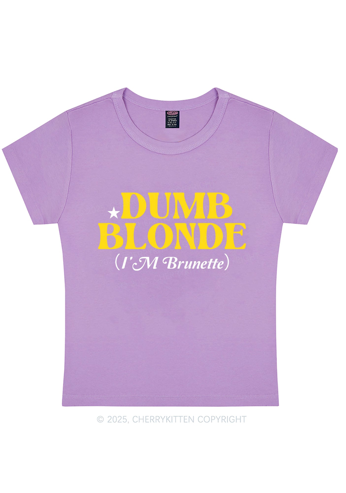 Dumb Blonde Brunette Y2K Baby Tee Cherrykitten