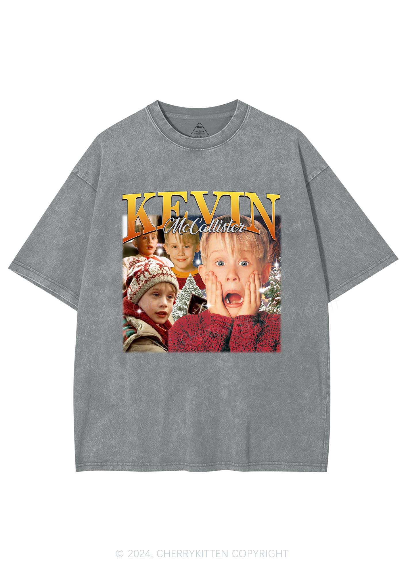 Christmas Kevin Alone Y2K Washed Tee Cherrykitten