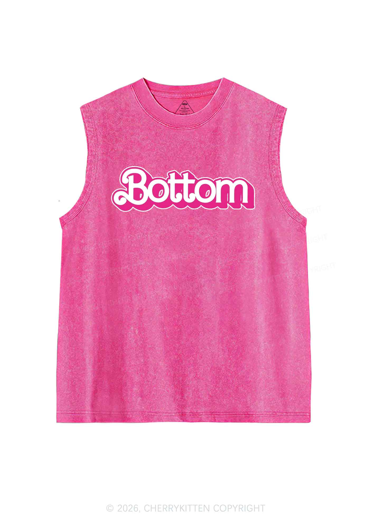 Pink Bottom Pride Y2K Washed Muscle Tank Cherrykitten