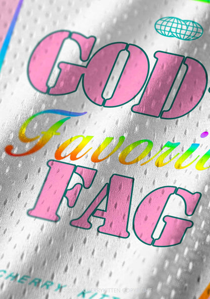 Rainbow Stripe Gods Favorite Fag Pride Y2K Sport Jersey Tank Cherrykitten