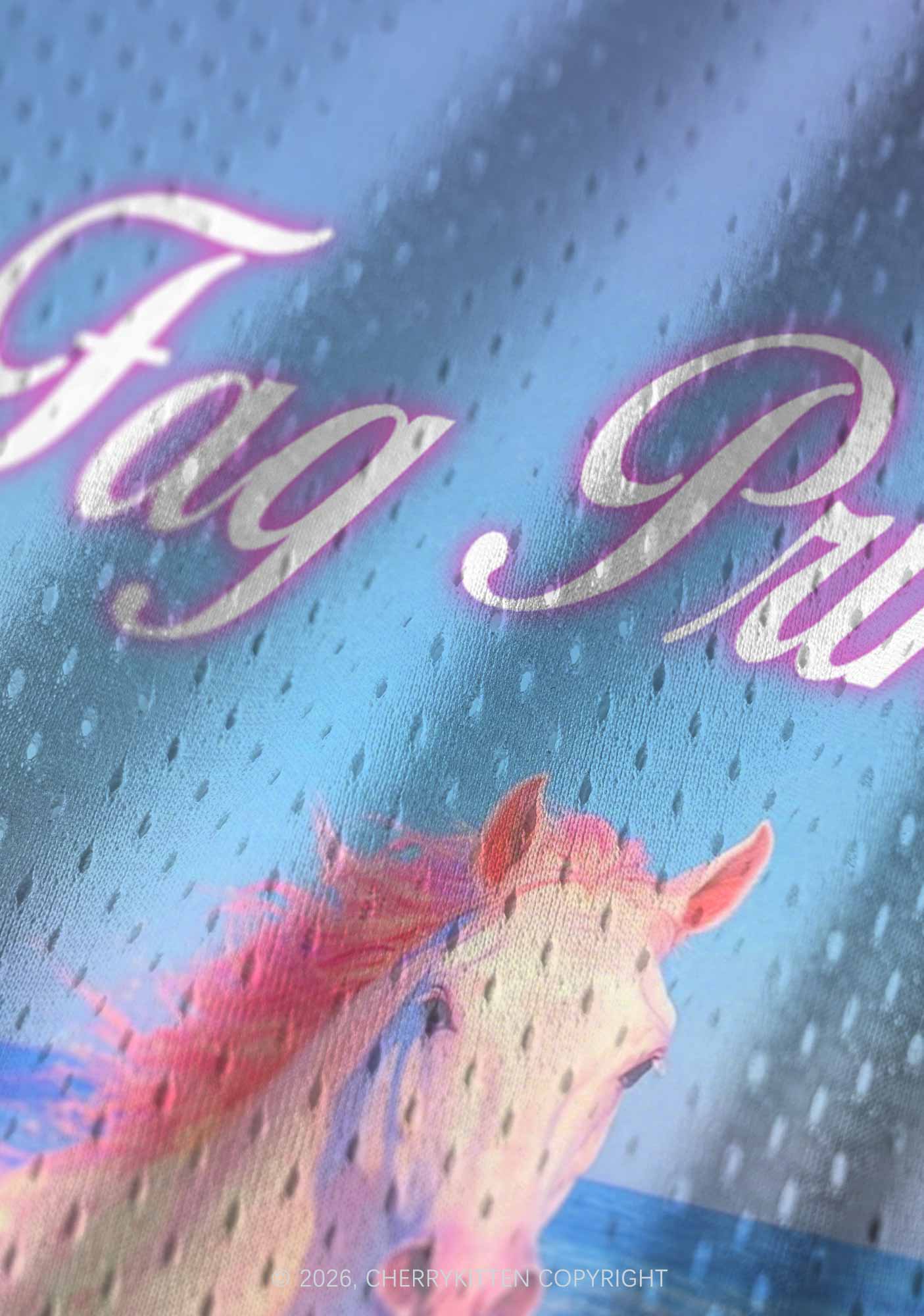 Blue Fag Princess Horse Pride Y2K Sport Jersey Tank Cherrykitten
