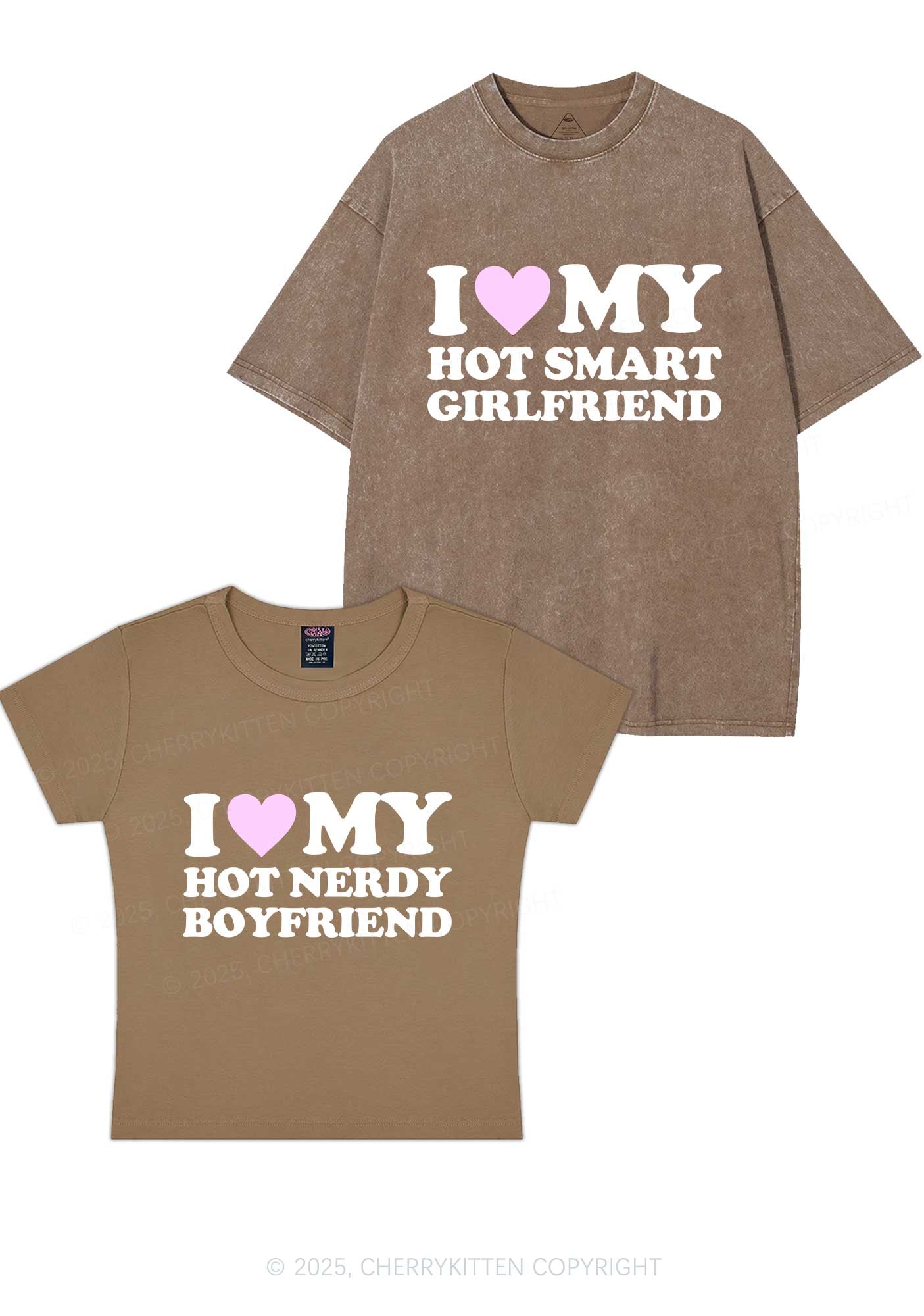I Love My Hot Nerdy BF Y2K Valentine's Day Couple Shirt Cherrykitten