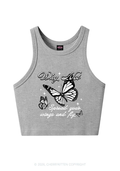 Spread Your Wings And Fly Y2K Crop Tank Top Cherrykitten