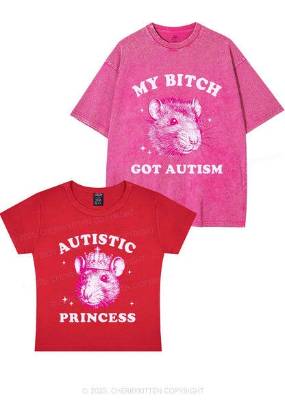 Autistic Princess Rats Y2K Valentine's Day Couple Shirt Cherrykitten