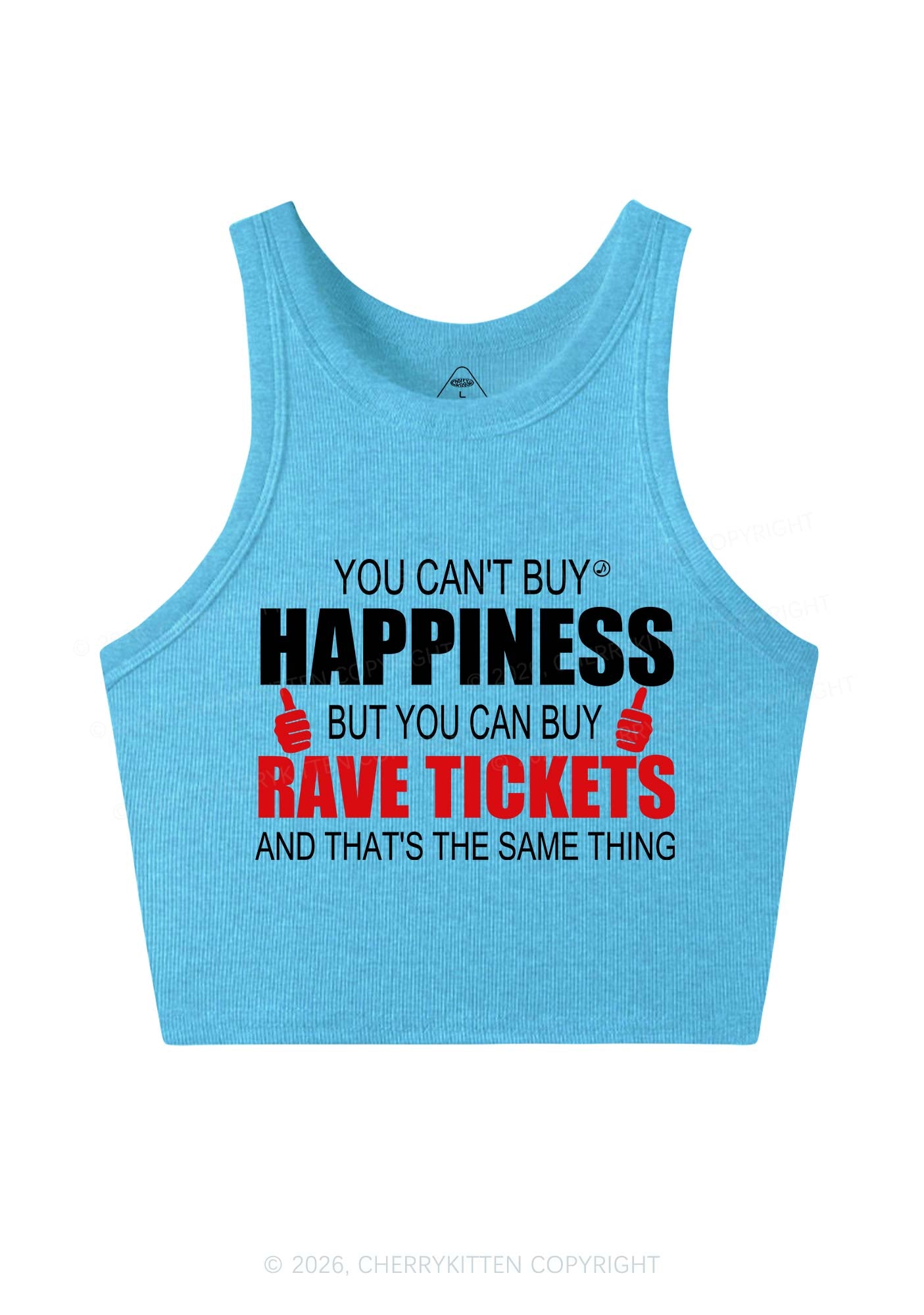 Happiness Rave Tickets Y2K Crop Tank Top Cherrykitten