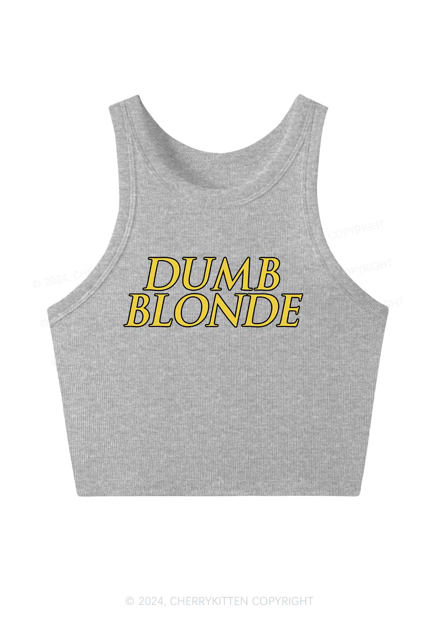 Dumb Blonde Y2K Crop Tank Top Cherrykitten