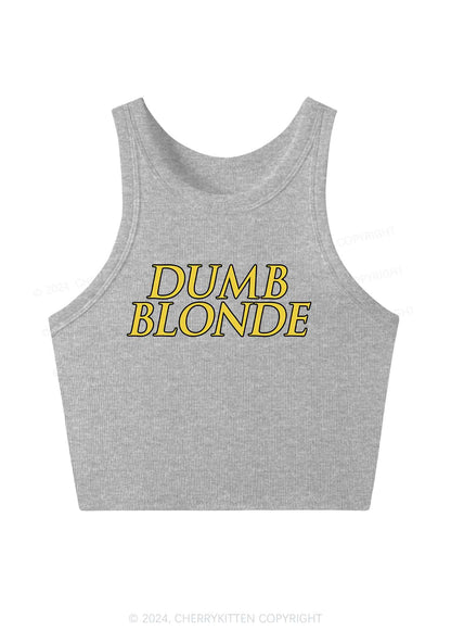 Dumb Blonde Y2K Crop Tank Top Cherrykitten