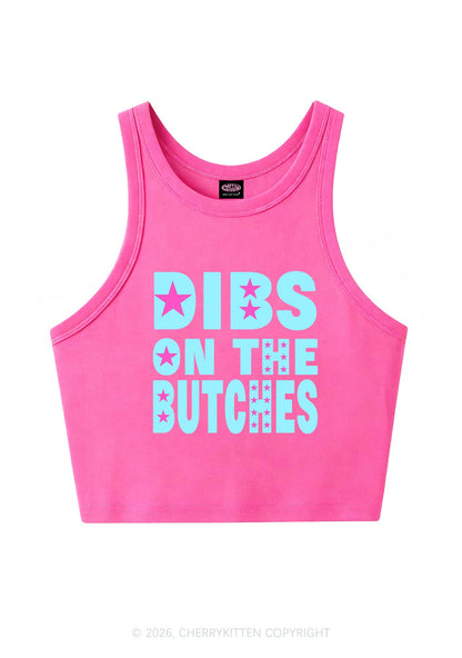 Dibs On The Butches Pride Y2K Crop Tank Top Cherrykitten