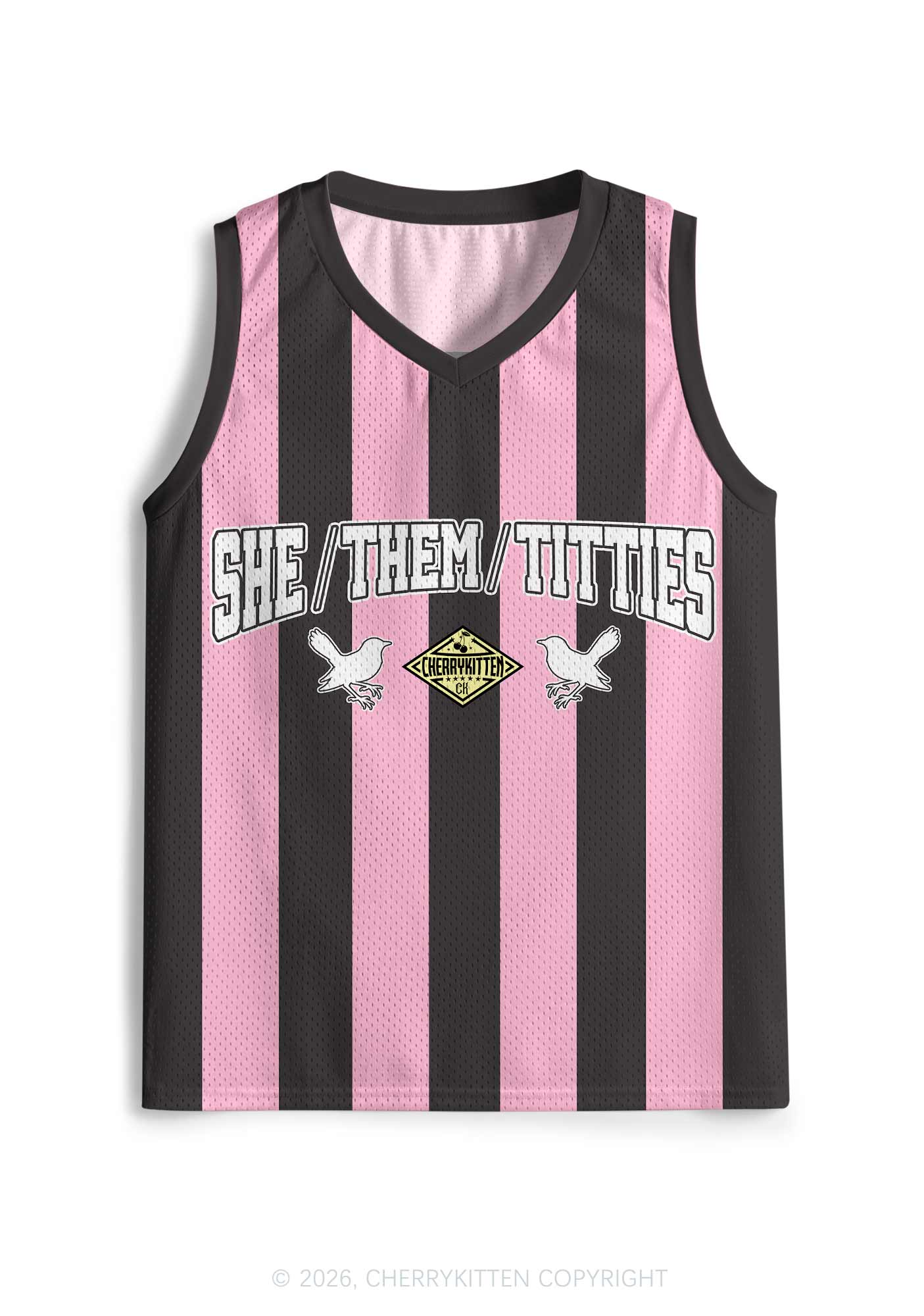 Pink Stripes She Them Txtties Pride Y2K Sport Jersey Tank Cherrykitten