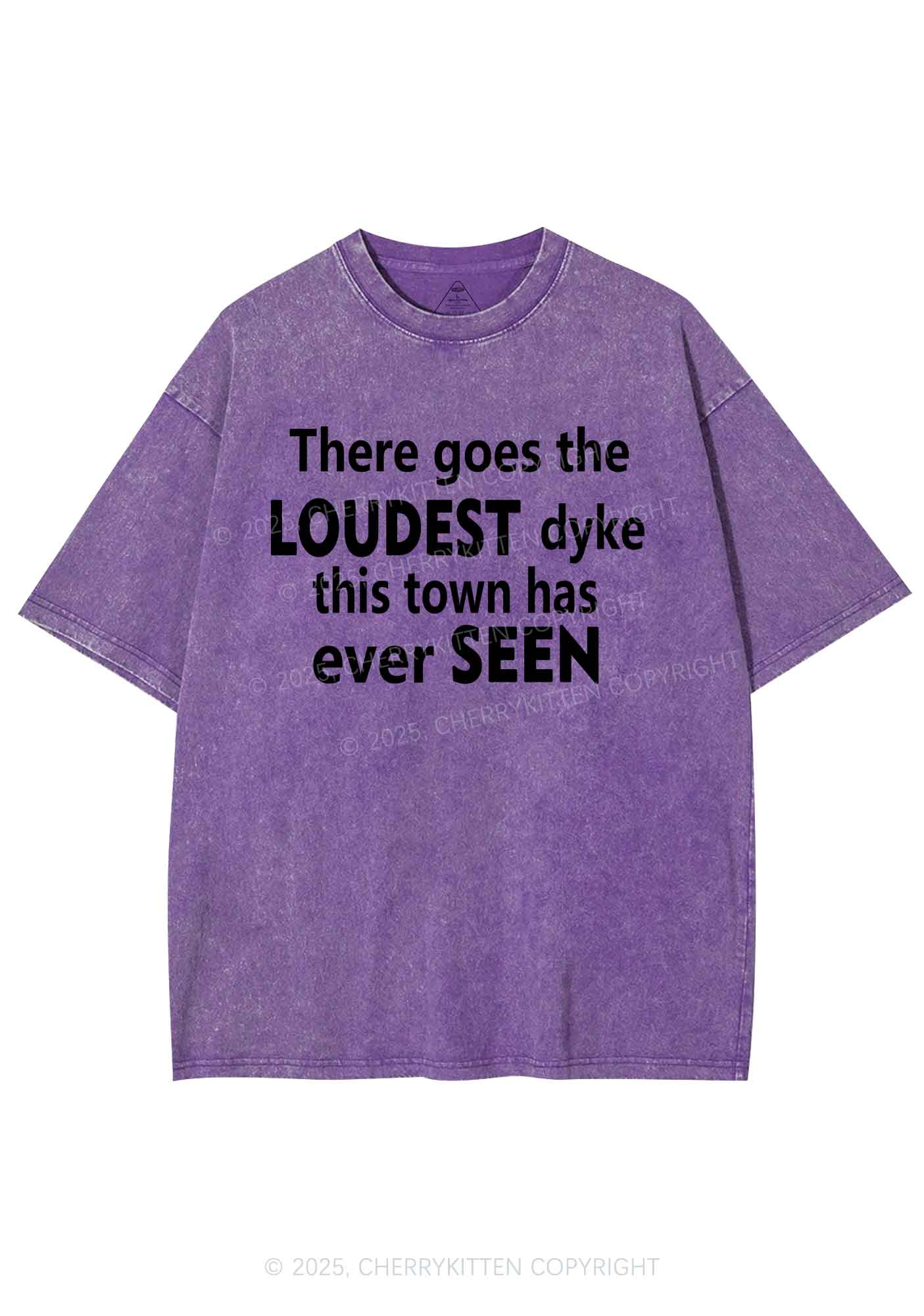The Loudest Dyke Y2K Shirts Washed Tee Cherrykitten