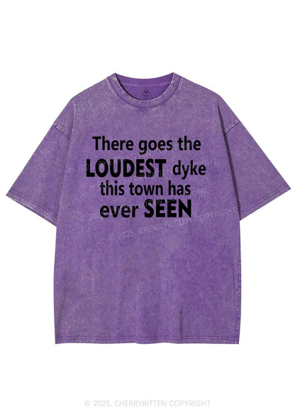 The Loudest Dyke Y2K Shirts Washed Tee Cherrykitten