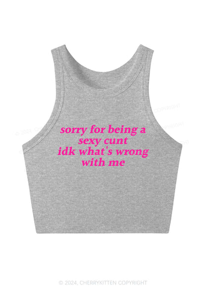 Sorry For Being Cxxt Y2K Crop Tank Top Cherrykitten