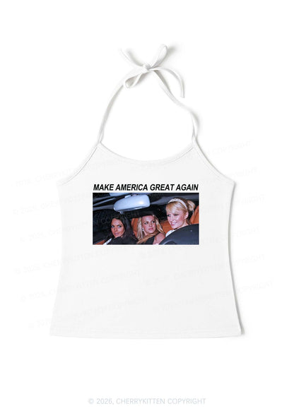 Make America Great Again Y2K Halter Neck Cami Cherrykitten