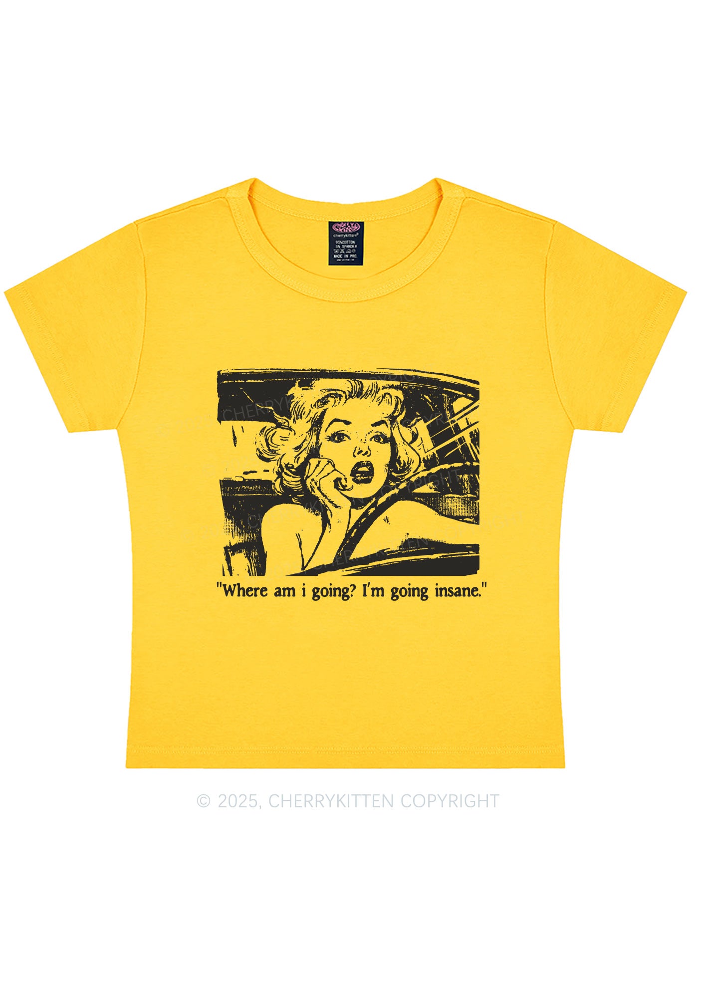 Woman Going Insane Y2K Baby Tee Cherrykitten