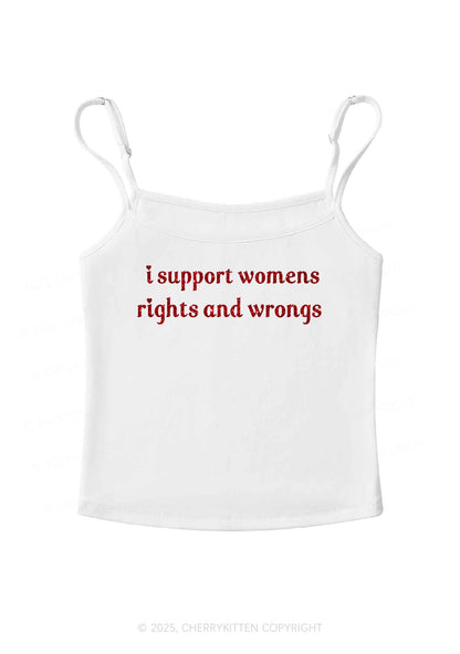 Glitter I Support Women Y2K Spaghetti Strap Cami Cherrykitten