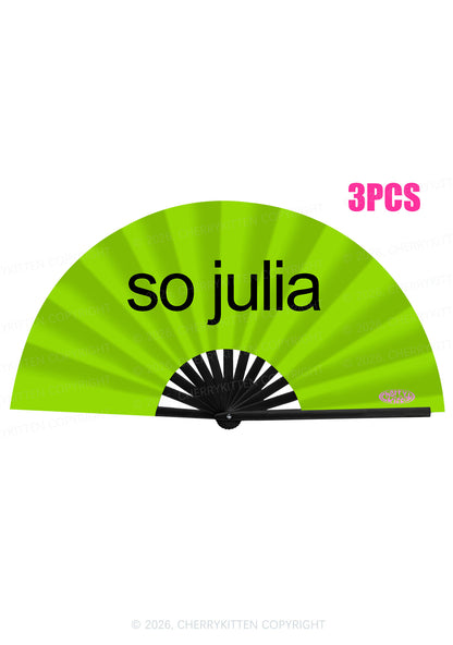Green So Julia Y2K Rave Hand Fan Cherrykitten