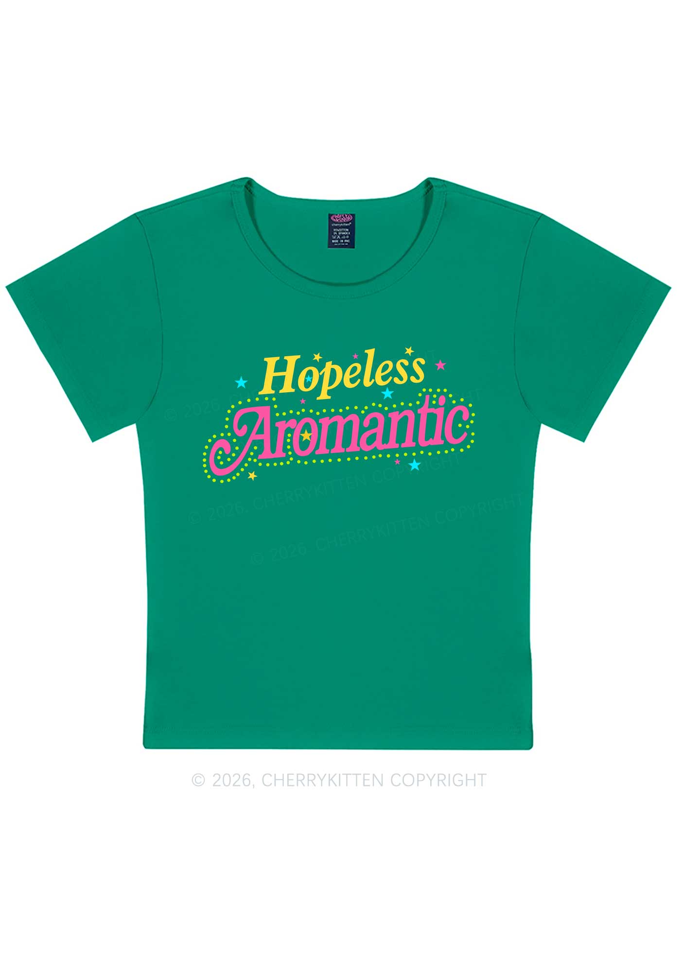 Hopeless Aromantic Pride Y2K Baby Tee Cherrykitten