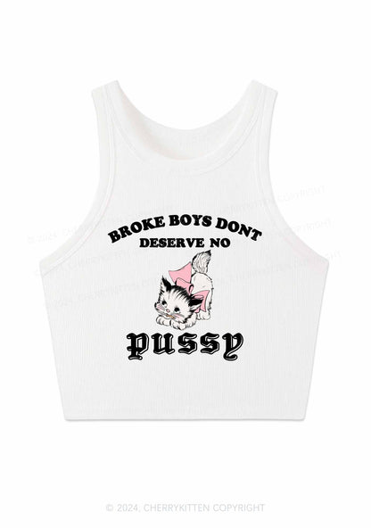 Broke Boys Pxssy Y2K Crop Tank Top Cherrykitten