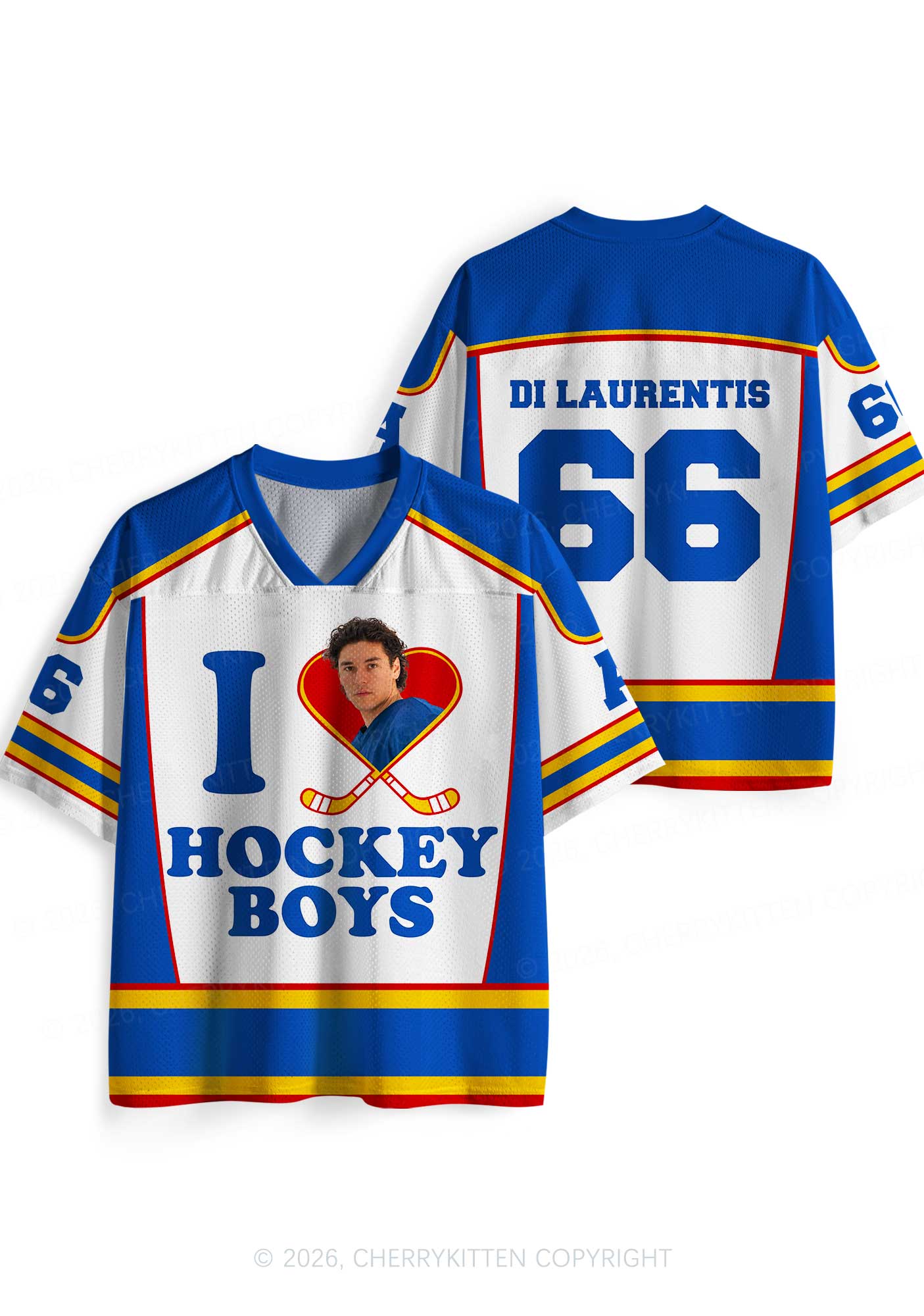 I Love Hockey Boy DL Y2K Sport Jersey Shirts Cherrykitten