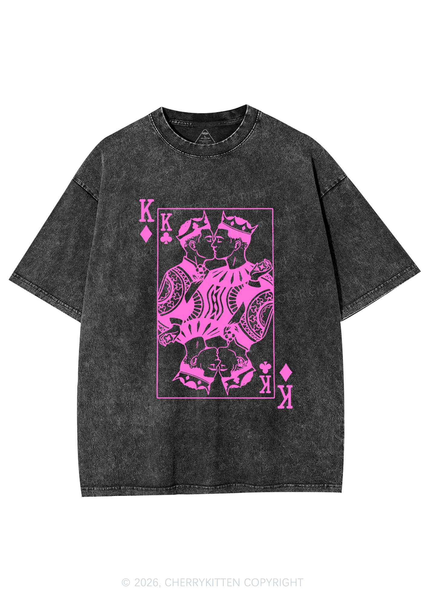 Pink Gay King Pride Y2K Shirts Washed Tee Cherrykitten