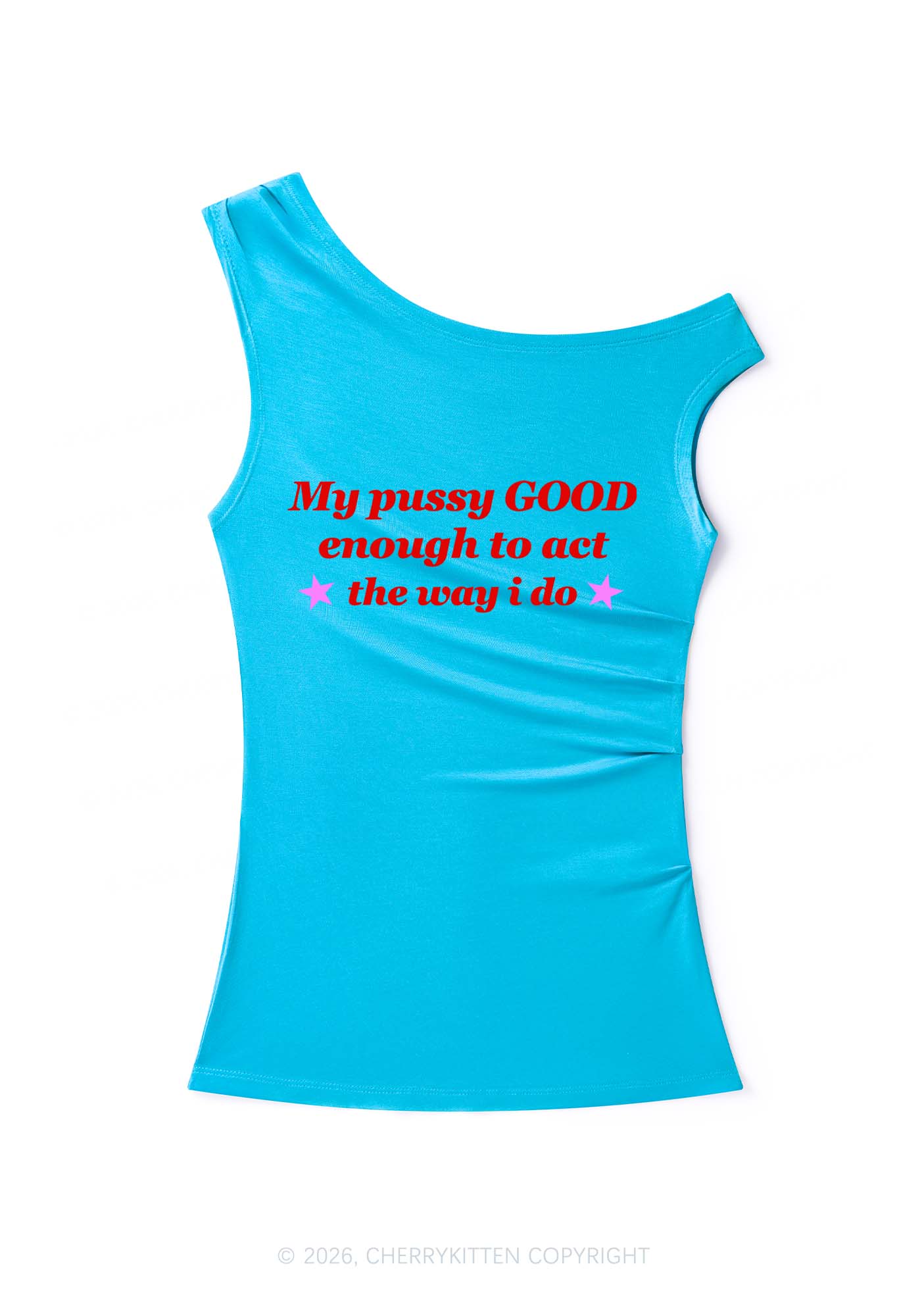 Good Enough To Act Y2K Off Shoulder Tank Top Cherrykitten